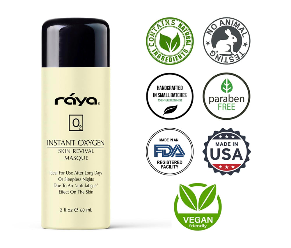 Raya Instant Oxygen Skin Revival Masque post-wash glow closeup.