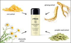 Raya masque tube closeup reveals smooth gel texture for quick refresh.