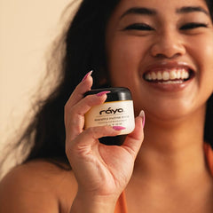 Raya jojoba beads texture closeup shows gentle polishing for skin
