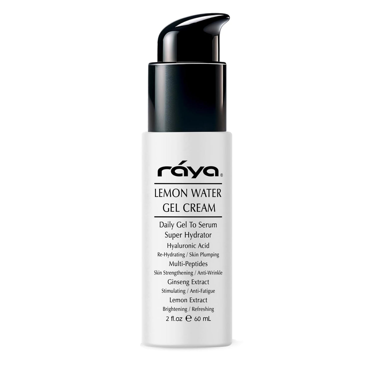 Raya Lemon Water Gel Cream bottle closeup; refreshing hydration for daily use.