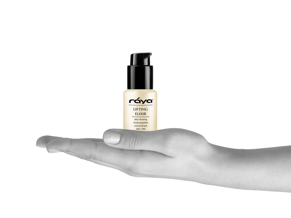 Raya Lifting Elixir packaging box, premium USA-made formulation with natural ingredients
