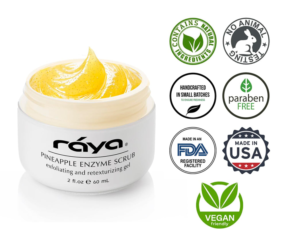 Raya pineapple enzyme beads granules image hints resurfacing without harsh rubbing