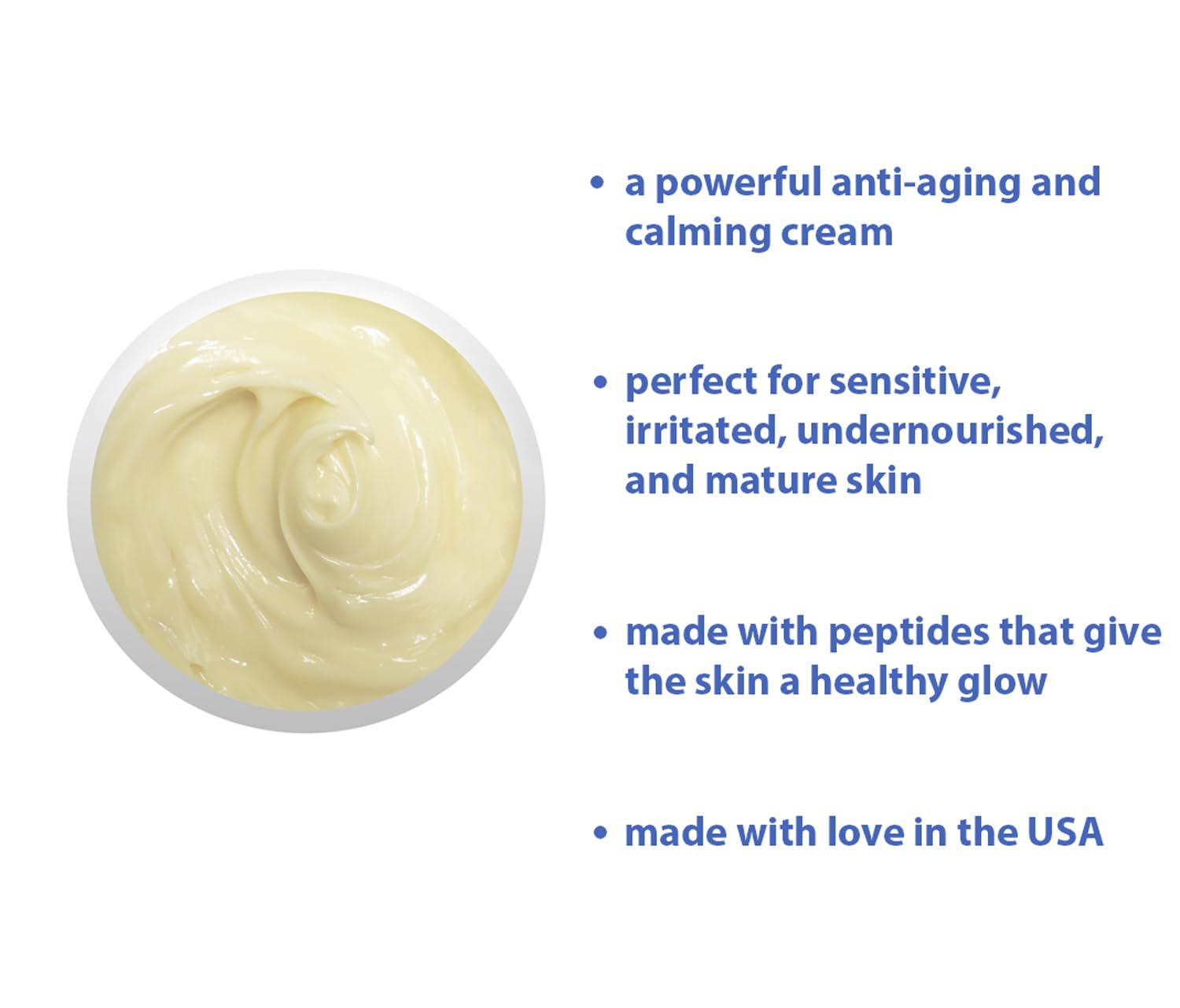 Raya Probiotic Calming Cream massaged into skin to show gentle hydration.