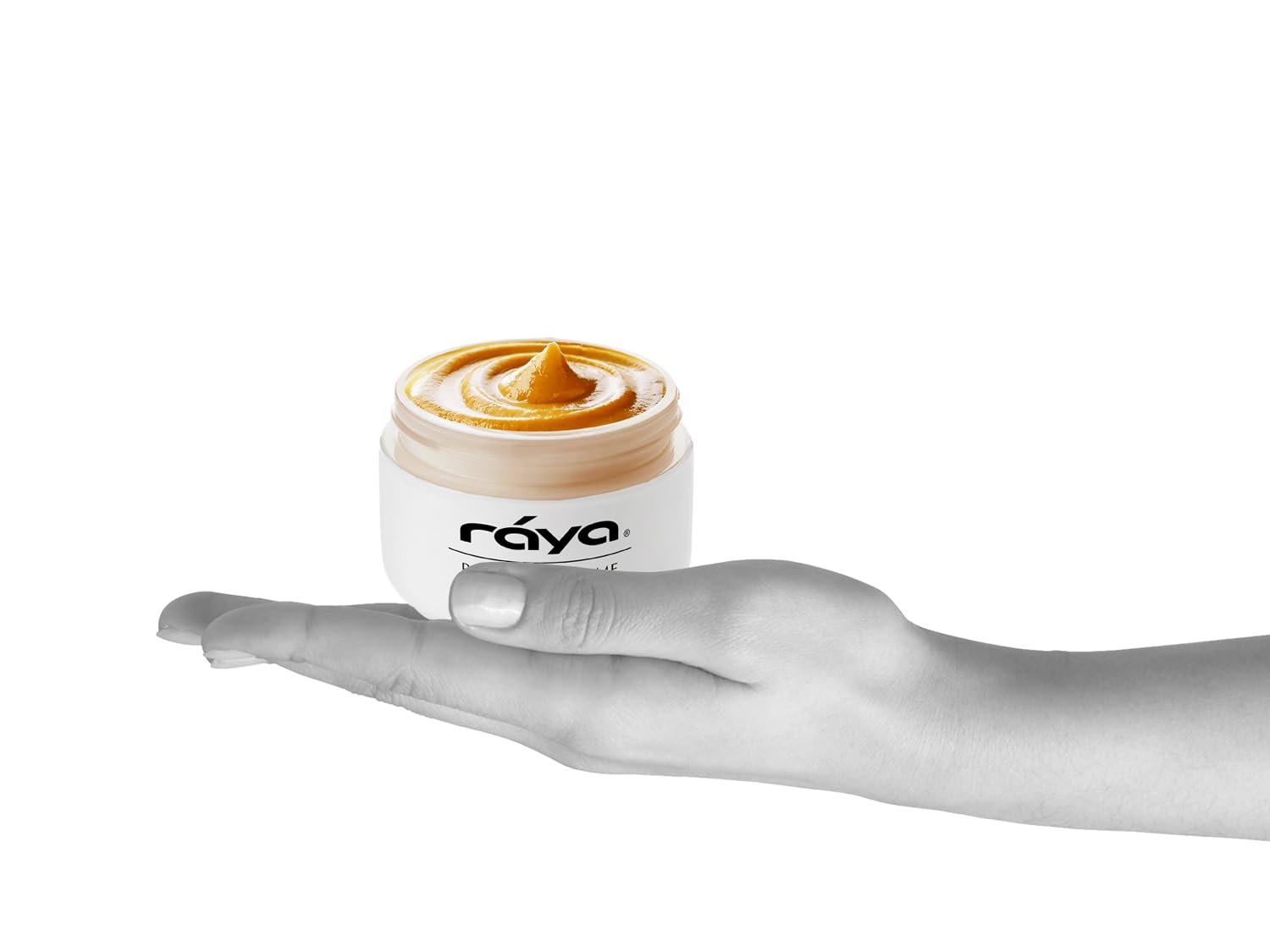 Raya Pumpkin Enzyme Facial Puree dispensing pump and glass jar.