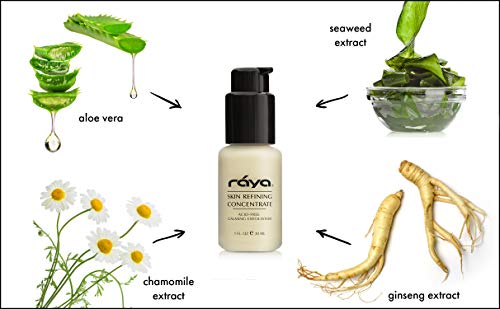 RAYA Skin Refining Concentrate ingredients with Fucus Spirulina for renewal.