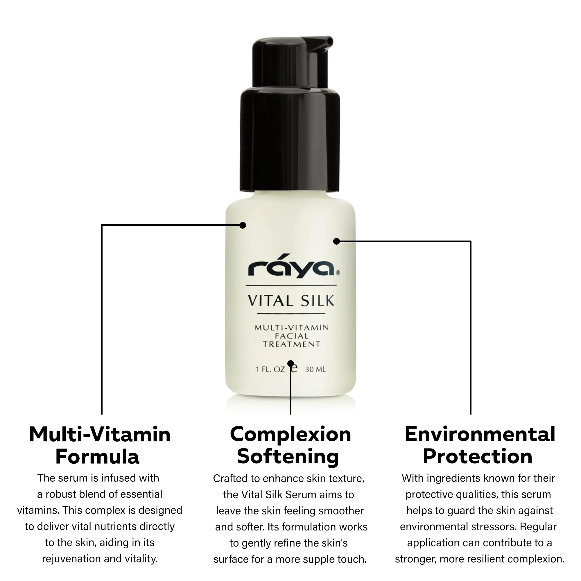 RAYA Vital Silk Serum application gesture, lightweight care for aging skin.