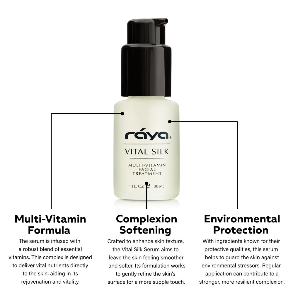 RAYA Vital Silk Serum application gesture, lightweight care for aging skin.