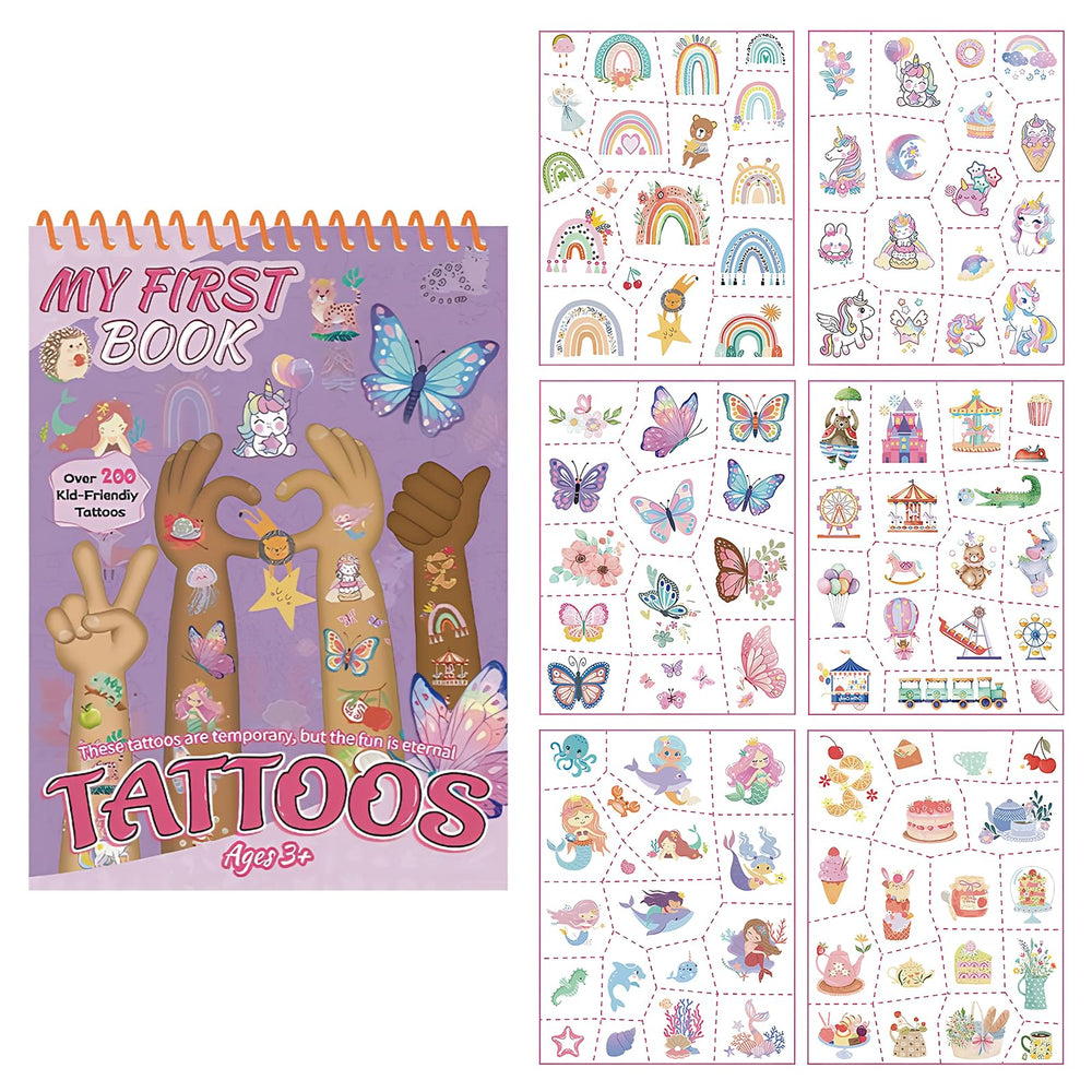 Rayzoq pre-cut tattoos featuring butterflies, mermaids, and unicorns for magical party moments.