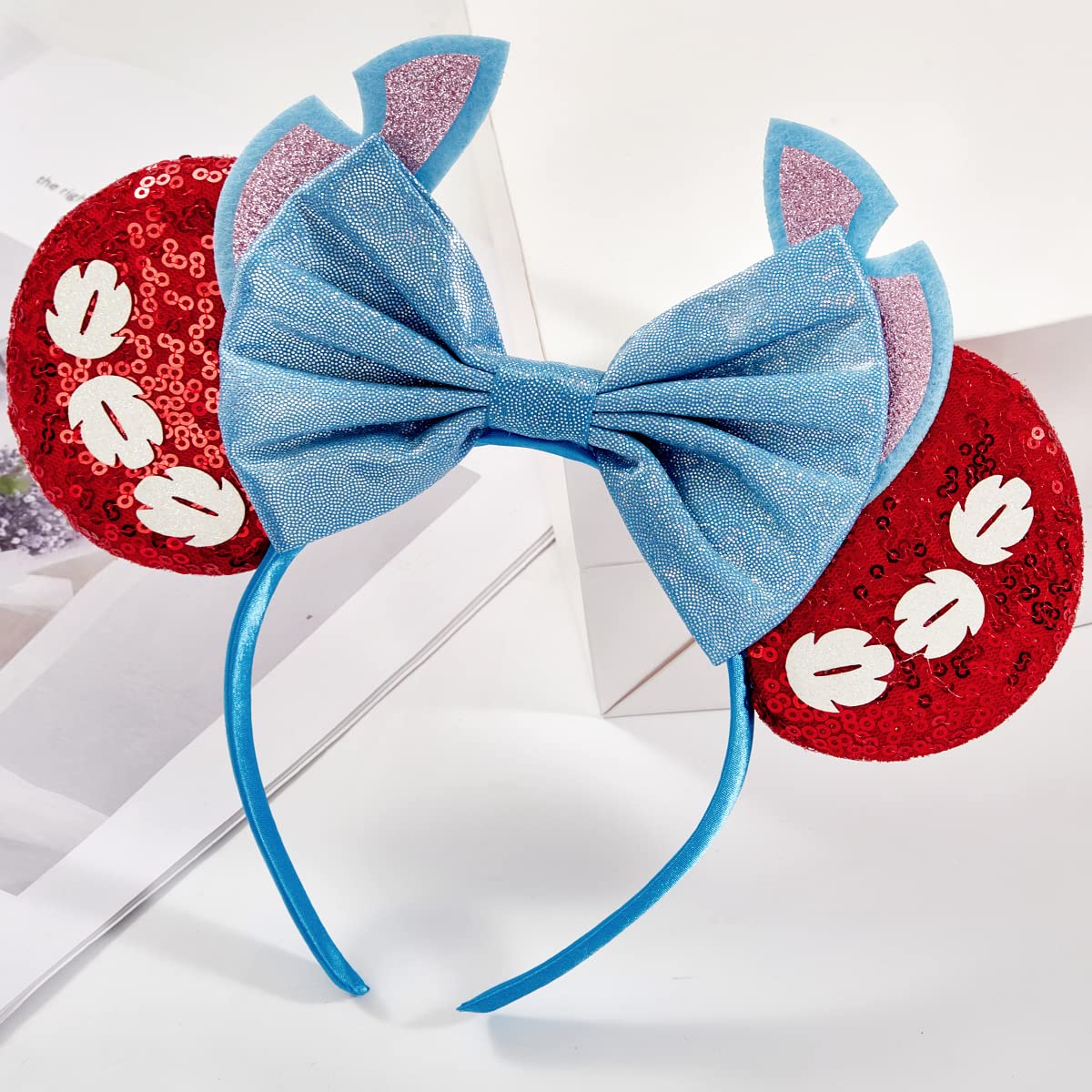 RAZKO sequin bow headband ideal for Halloween, birthdays, and cosplay