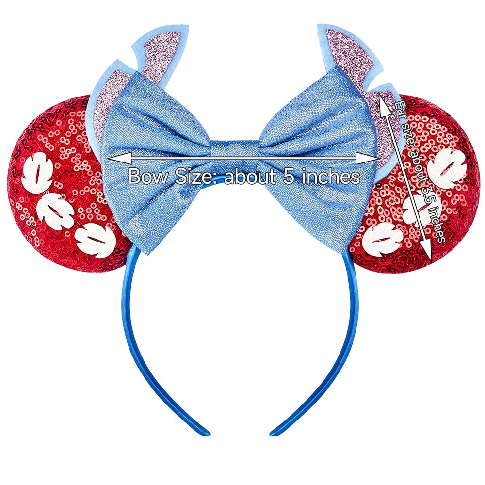RAZKO headband with sequin ears and bow for sparkling party styling