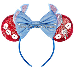 RAZKO headband with sequin ears and bow for sparkling party styling