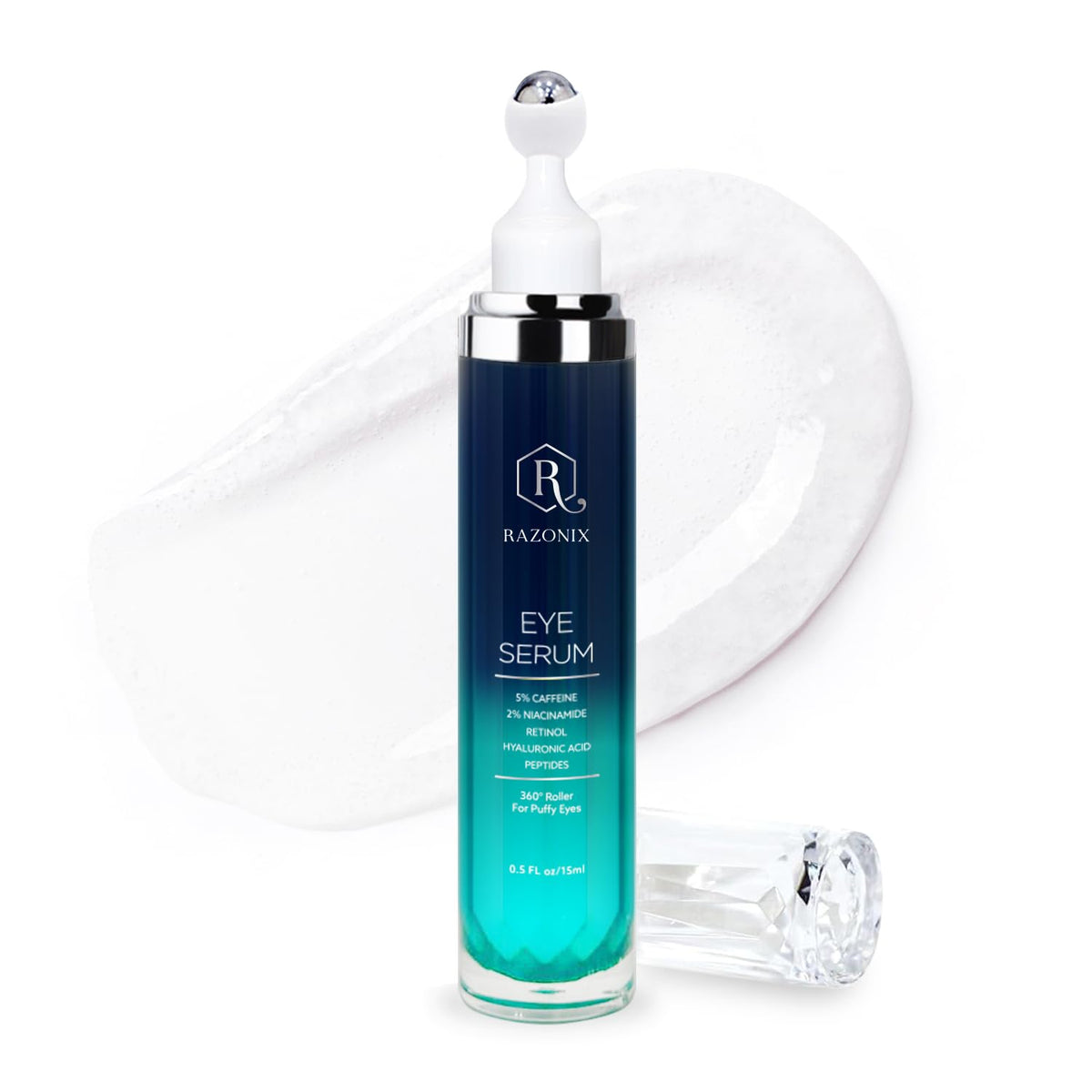 RAZONIX Eye Bags Treatment Roller depuffs and refreshes the under-eye area