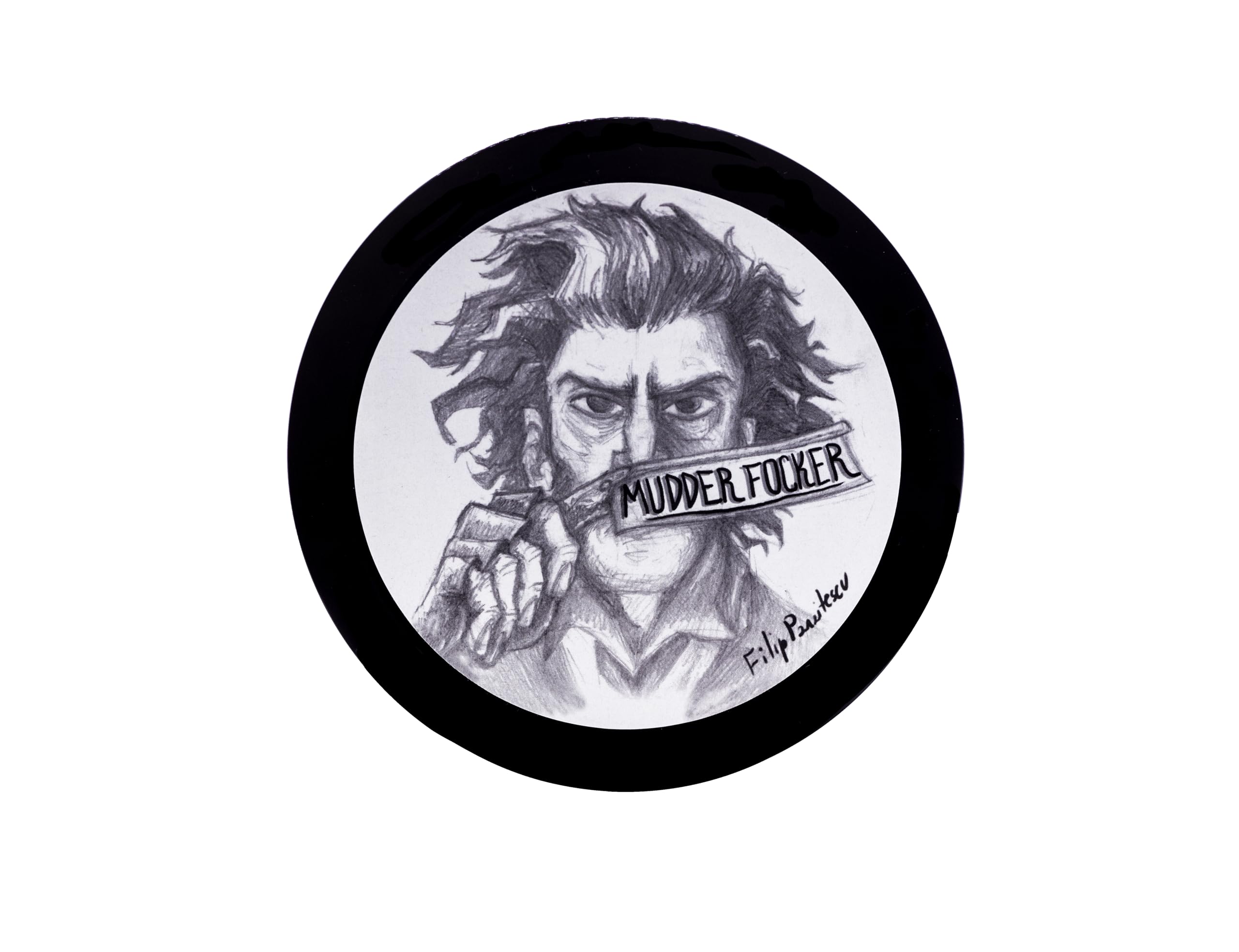 RazoRock Mudder Focker soap tin with rich cushion for a smooth shave.