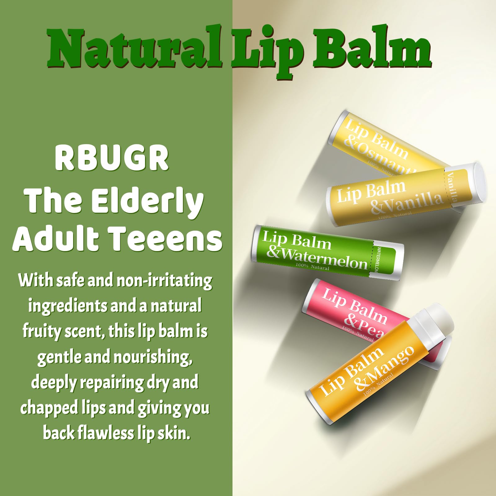RBUGR lip balm 4.2g size detail for easy daily use