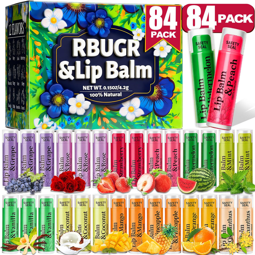 RBUGR 84-pack lip balms display for bulk gifting