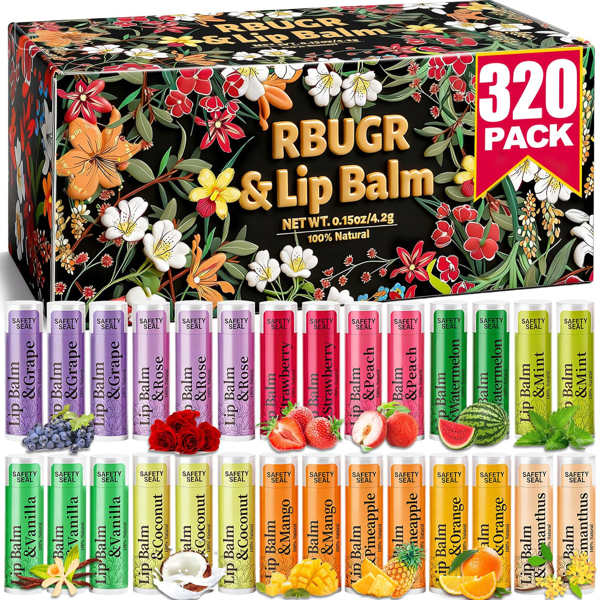 RBUGR lipbalm rose flavor for daily hydration and soft lips.
