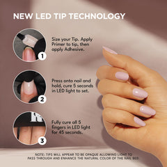 RC Red Carpet Manicure LED-curable adhesive delivers a premium bond