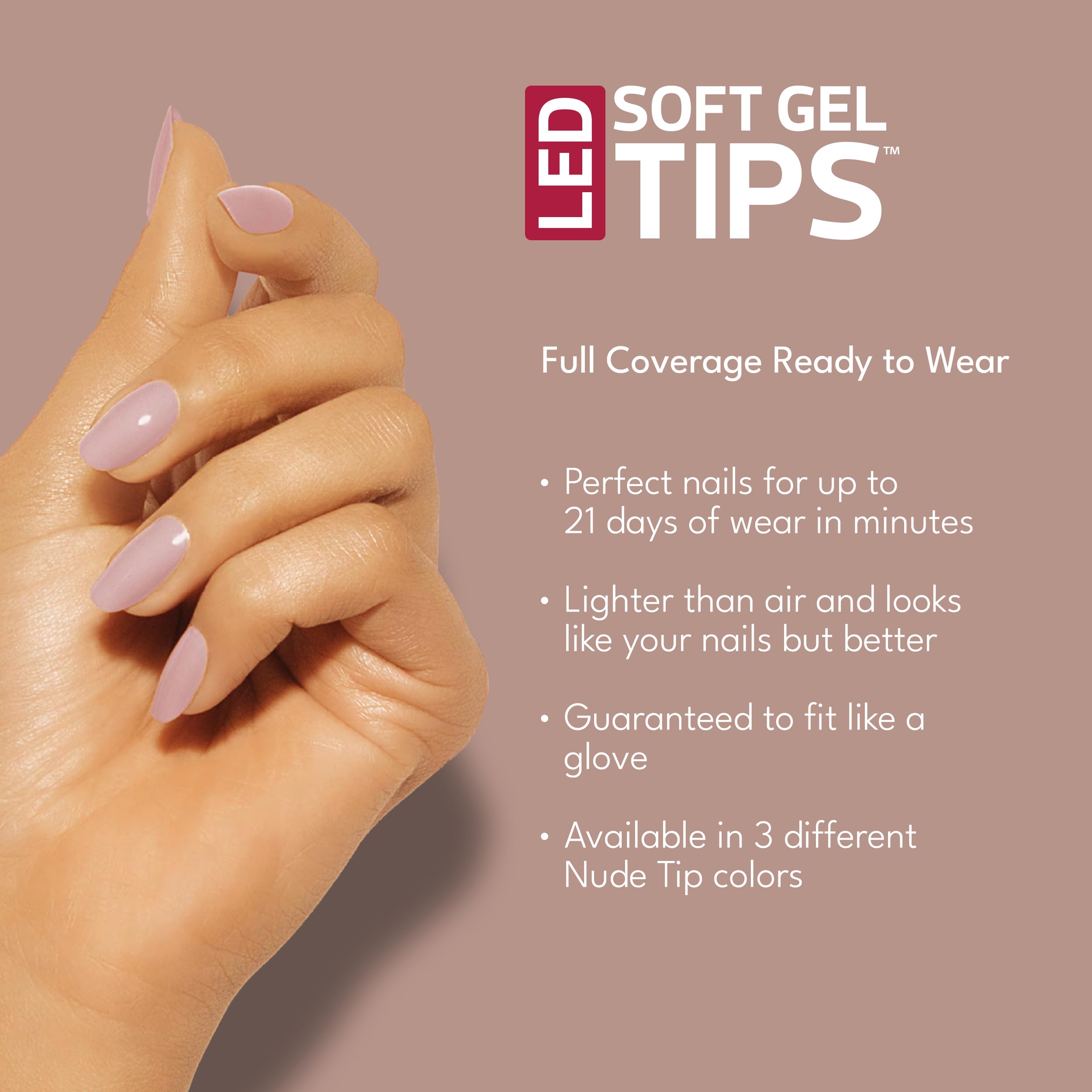 RC Red Carpet Manicure pre-shaped nude tips for seamless full coverage