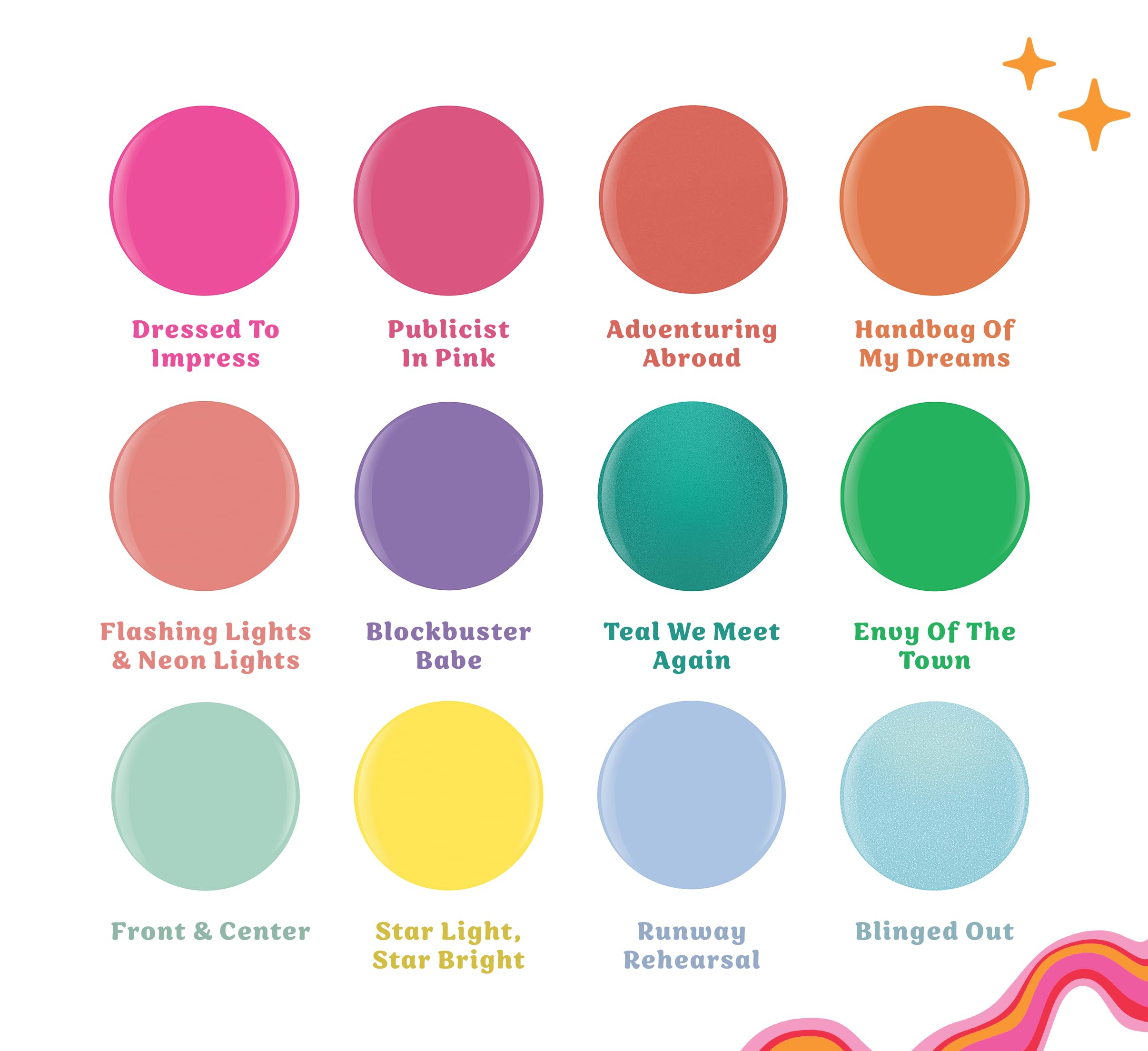 RC Red Carpet Manicure includes 12 gel colors for long-lasting shine