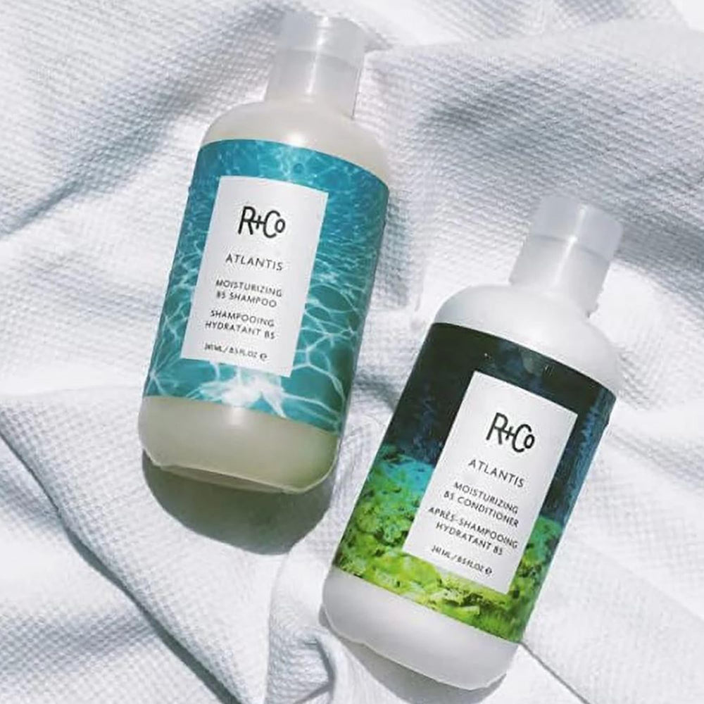 R+Co Atlantis bathroom routine scene suggests easy daily use