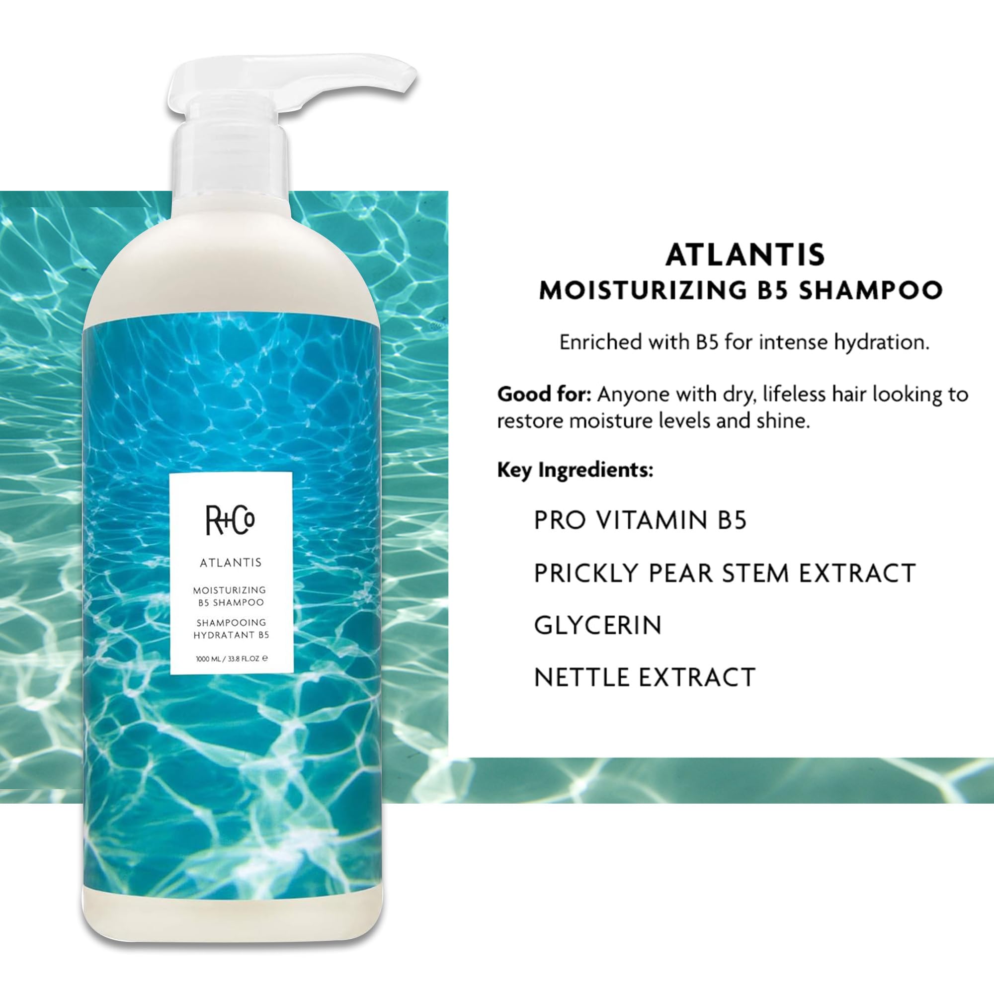 R+Co Atlantis conditioner bottle delivers smoothing and sealing moisture.