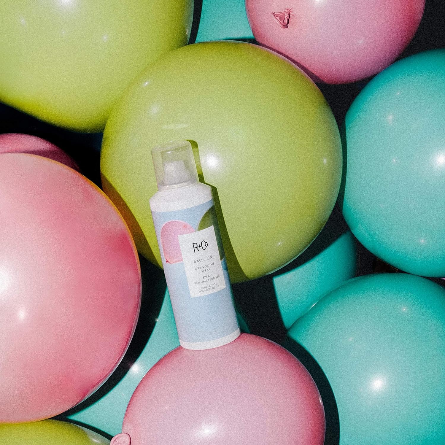 R+Co Balloon packaging close view emphasizes vegan, cruelty-free values.