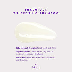 R+Co BLEU kelp extract bottle fortifies thin hair for fullness and body.