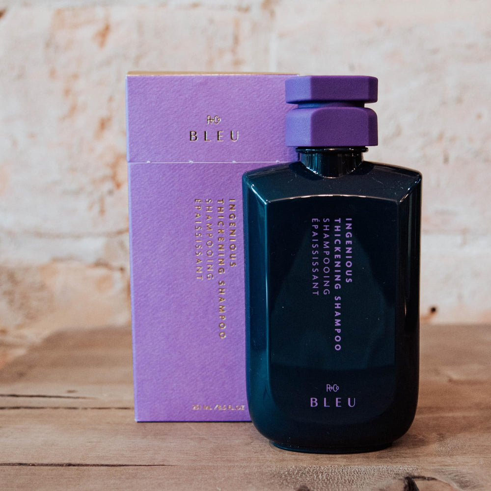 R+Co BLEU volumizing foam delivers instant body on fine hair.