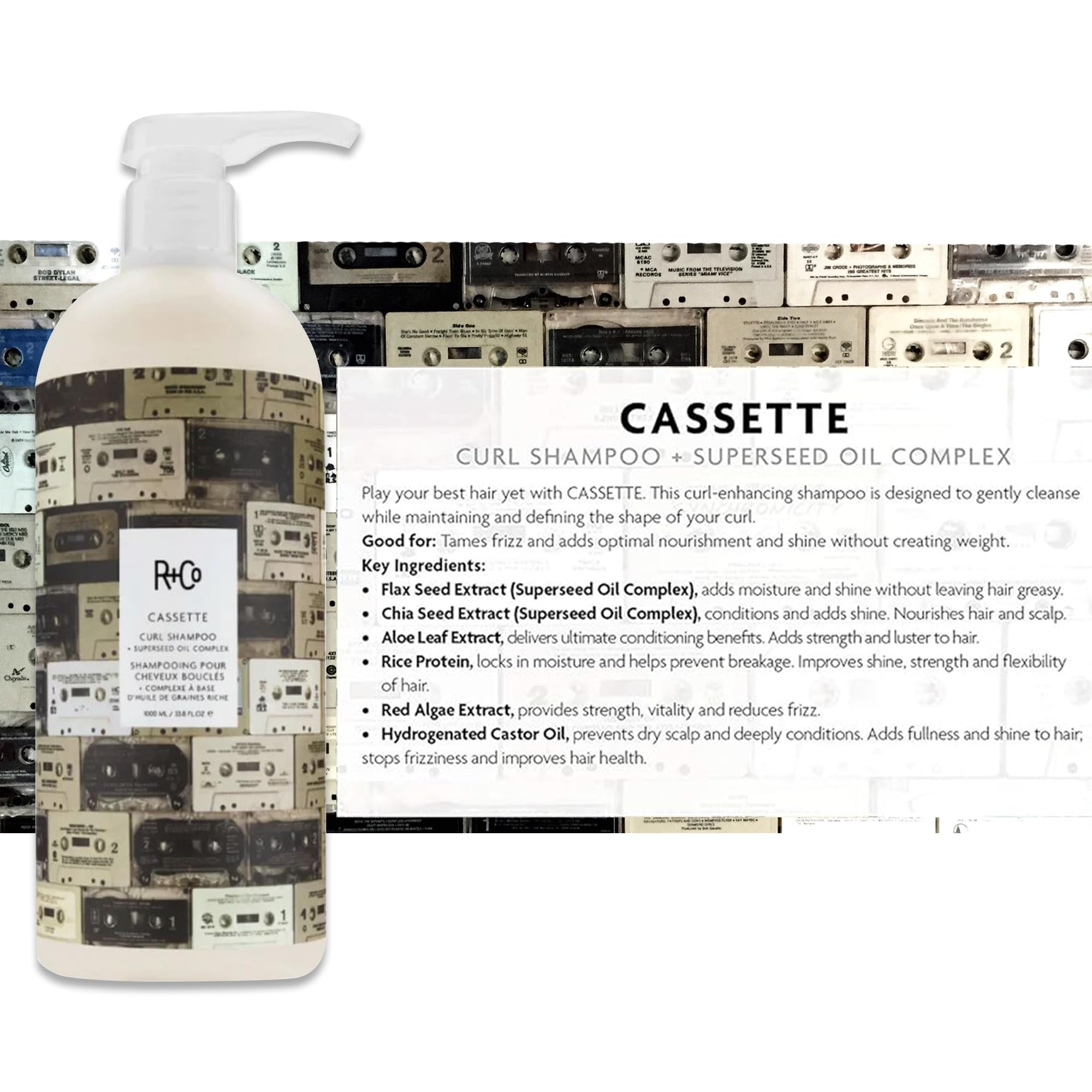 R+Co Cassette conditioner bottle emphasizes hydration for softer, smoother curls