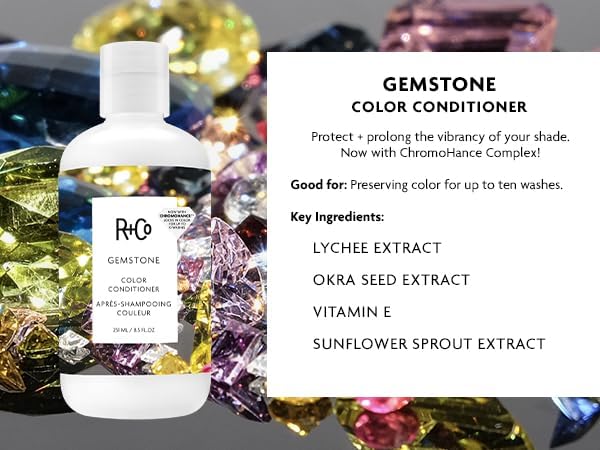 Gemstone Color set packaging showcases color-safe care for vibrant hair.