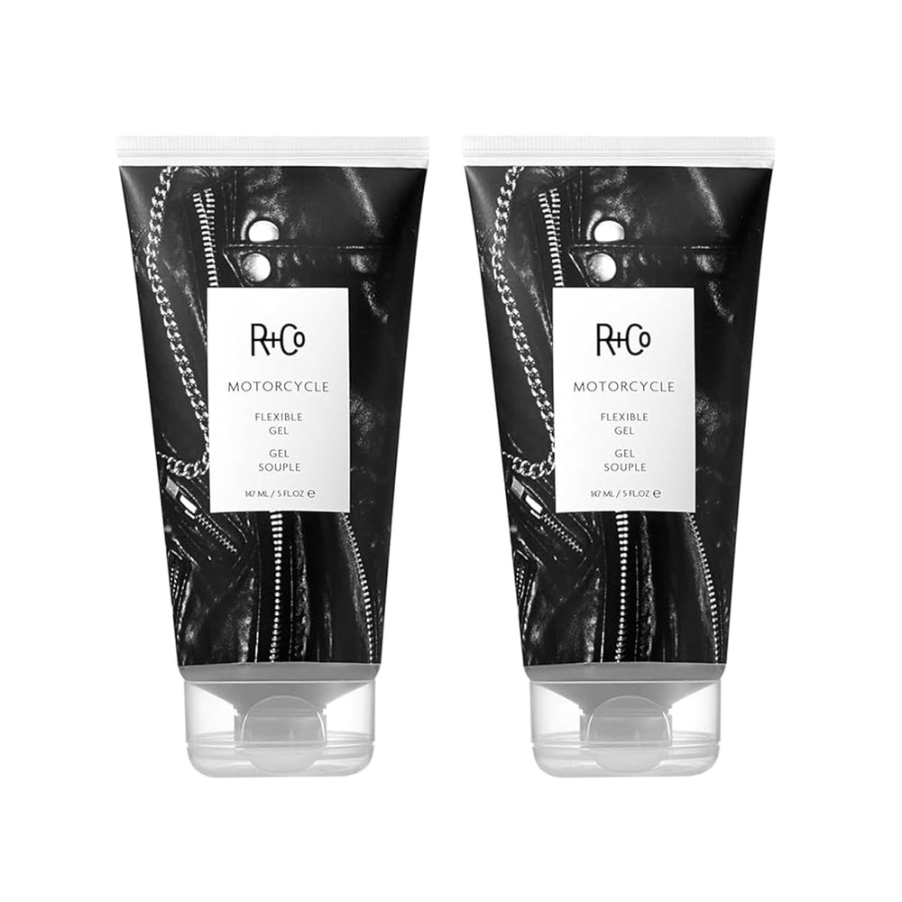 R+Co Motorcycle Flexible Gel bottle front view for versatile hold and shine.