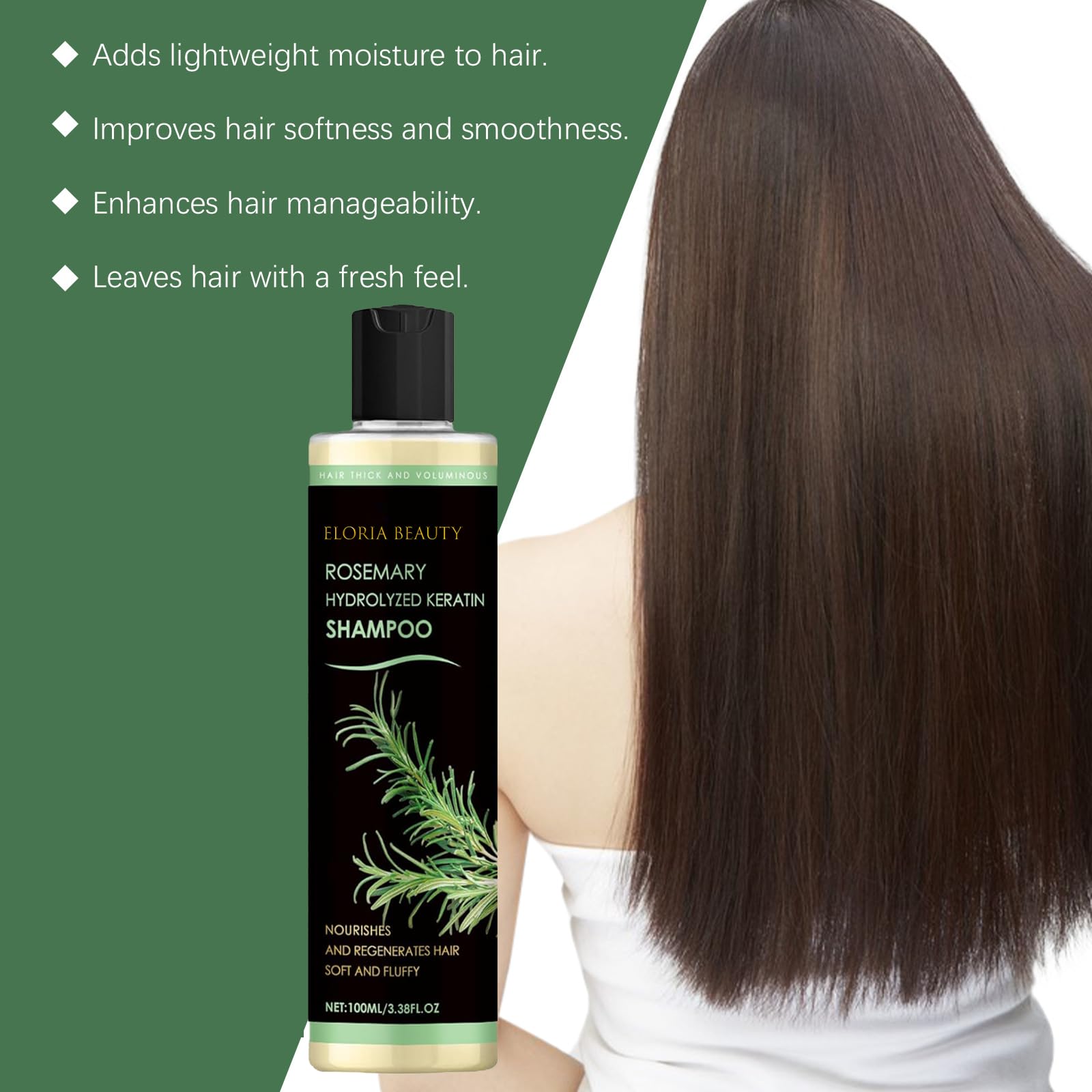 RCSCBC Eloria Beauty Shampoo biotin and keratin balance provides healthier shine.