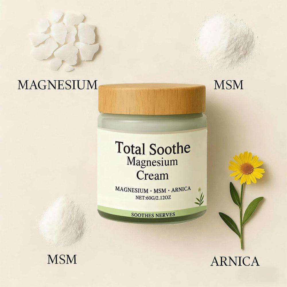 RCSCBC Total Sooth Magnesium Cream packaging and tube on a clean surface.