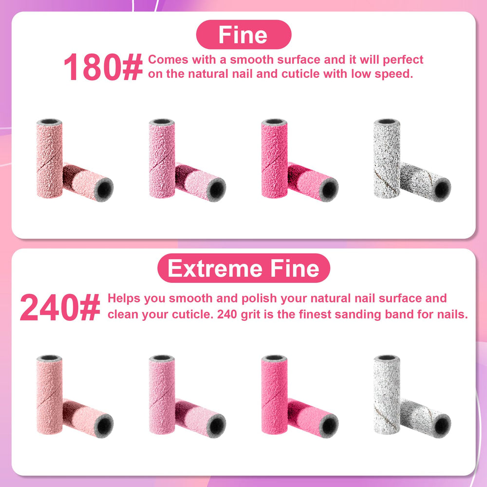 RCWAIHOO 180 grit sanding band for smoothing natural nails