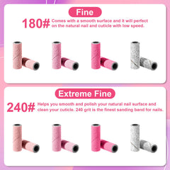 RCWAIHOO 180 grit sanding band for smoothing natural nails
