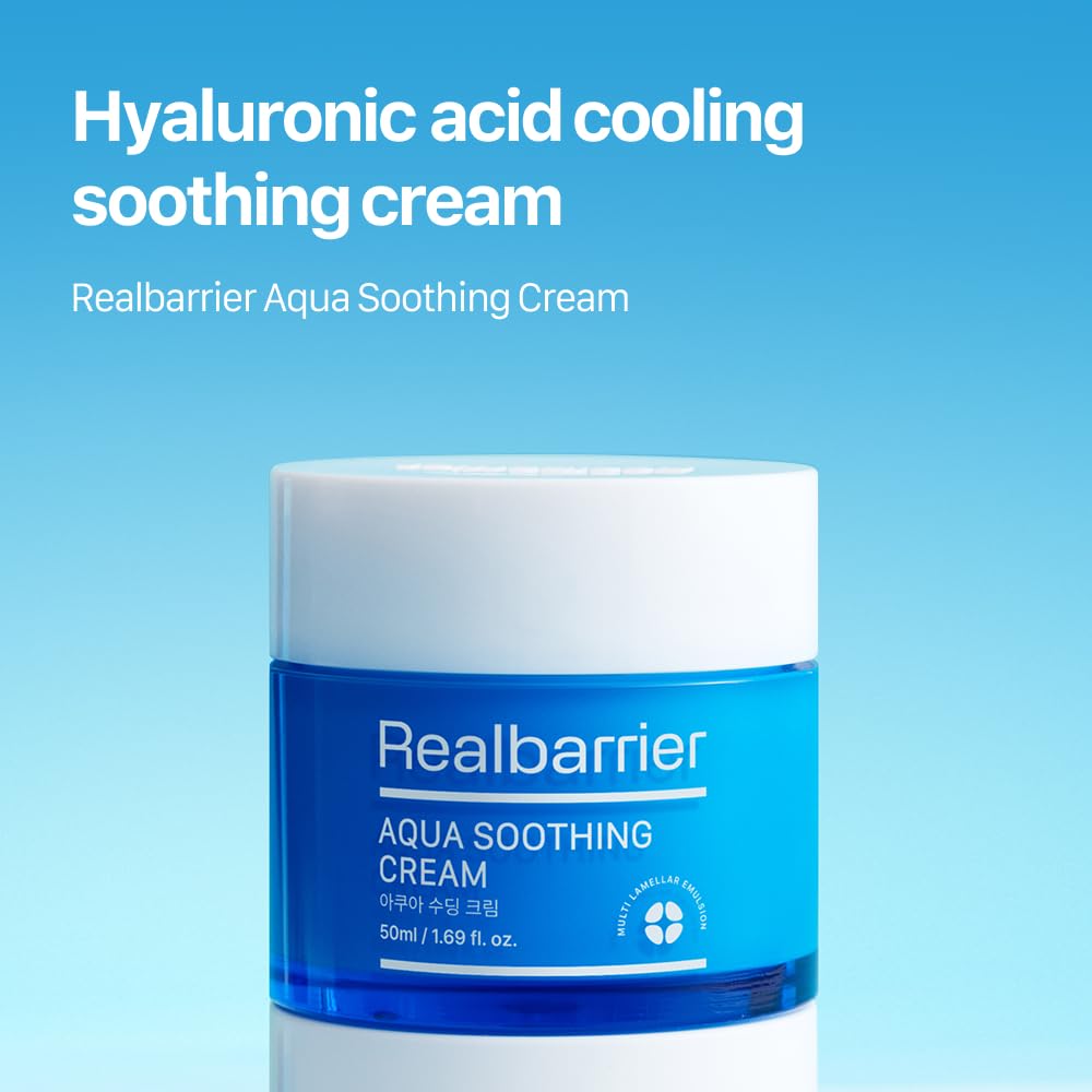 Real Barrier Aqua Soothing Cream in routine with light gel texture