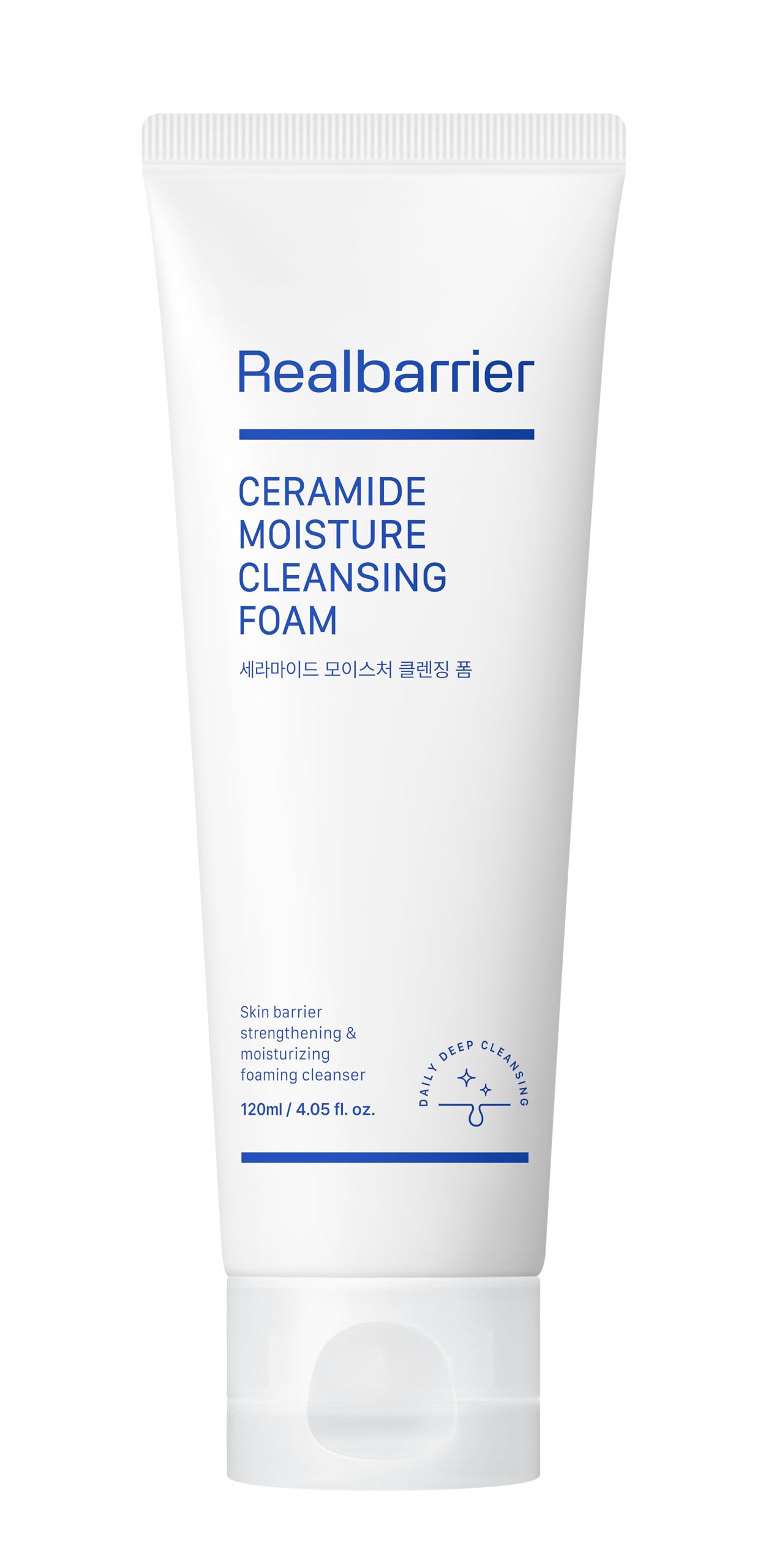 Real Barrier bottle pour shows easy, gentle cleansing for sensitive skin