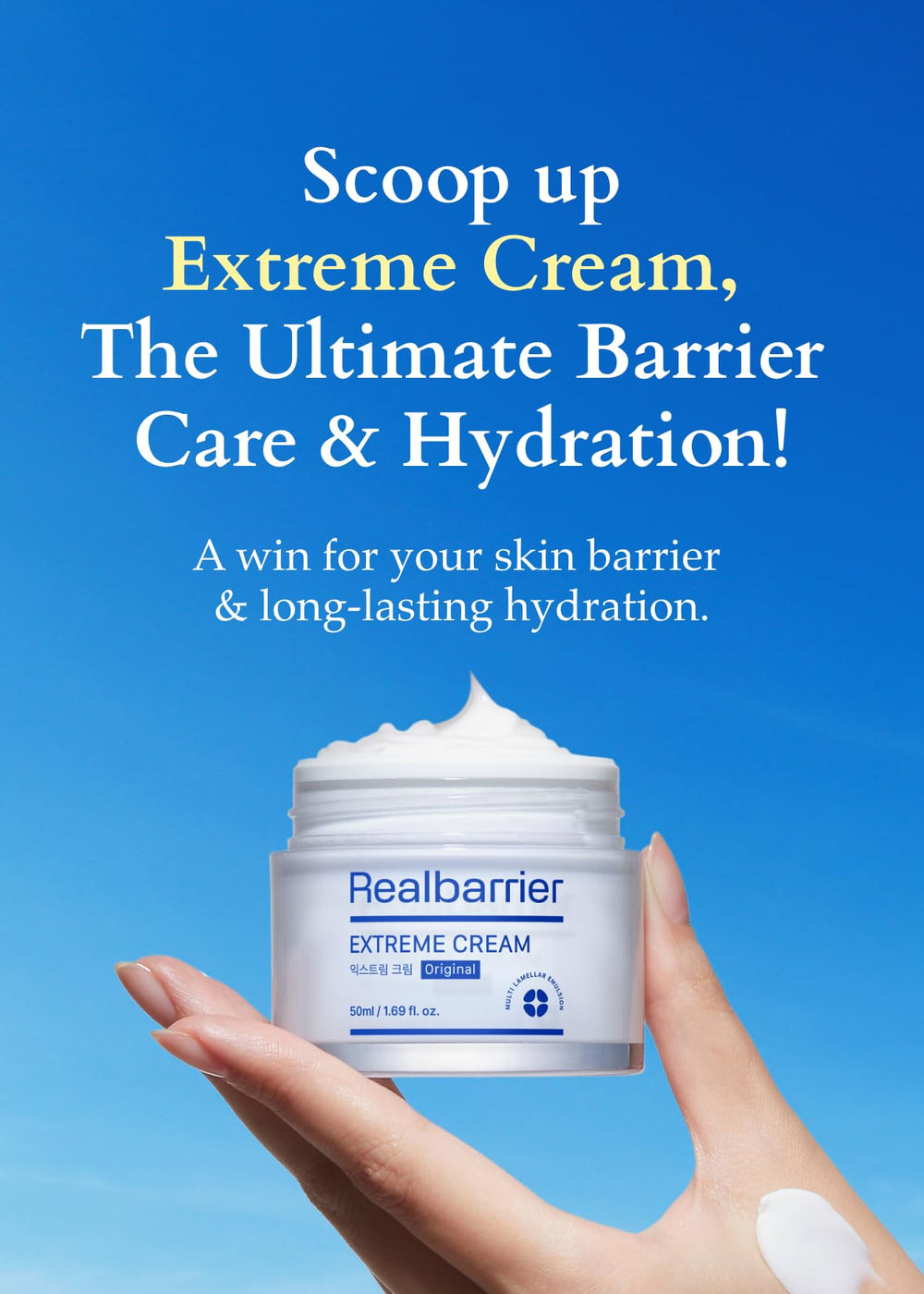 Daily daytime and nighttime hydration with Real Barrier Extreme Cream.