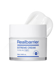 Real Barrier Extreme Cream Light jar closeup shows rich hydration for daily use