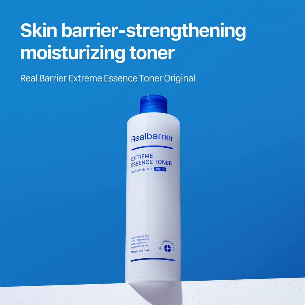 Real Barrier Extreme Essence Toner hydration close-up reveals dewy, plump-looking skin.
