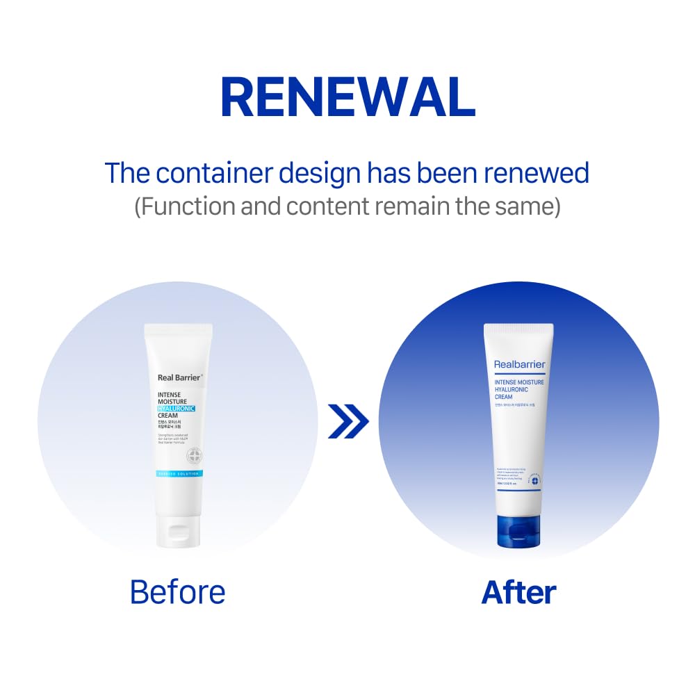 Real Barrier Intense Moisture Hyaluronic Cream jar highlighting creamy texture for smooth application