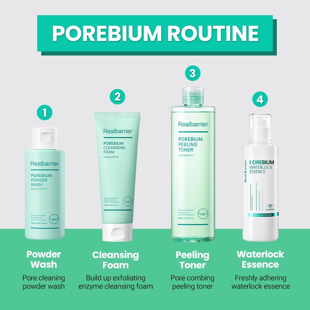 Real Barrier Porebium Powder Wash fragrance-free formula helps brighten skin.