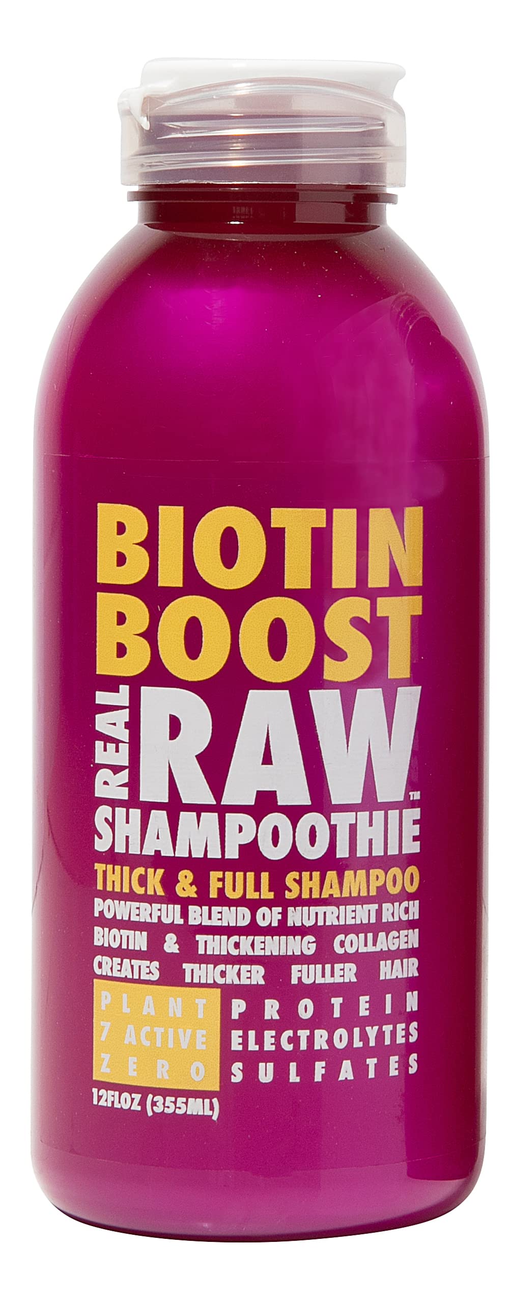 Real Raw Biotin Shampoo bottle signals nourishing care.