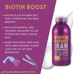 Creamy lather from Real Raw Biotin Shampoo coats hair during wash.