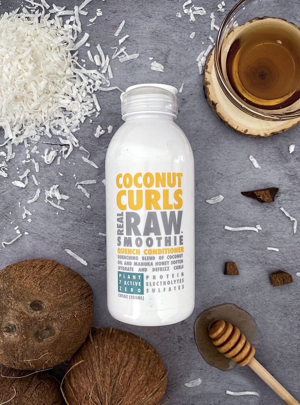 Real Raw Coconut Curls Conditioner after rinse glow hints at soft, bouncy curls.