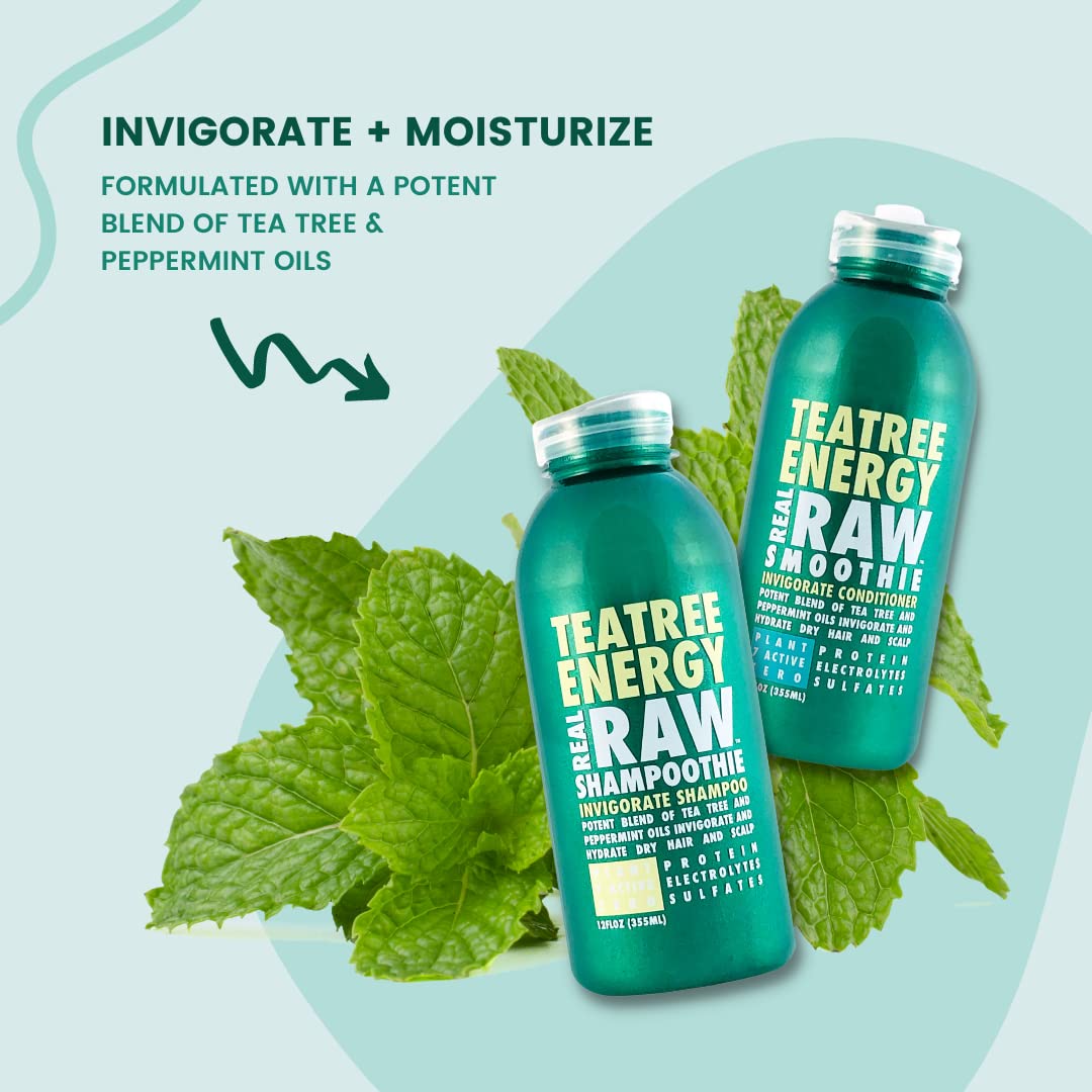 Real Raw Tea Tree Shampoo pump top shows easy, mess-free dispensing