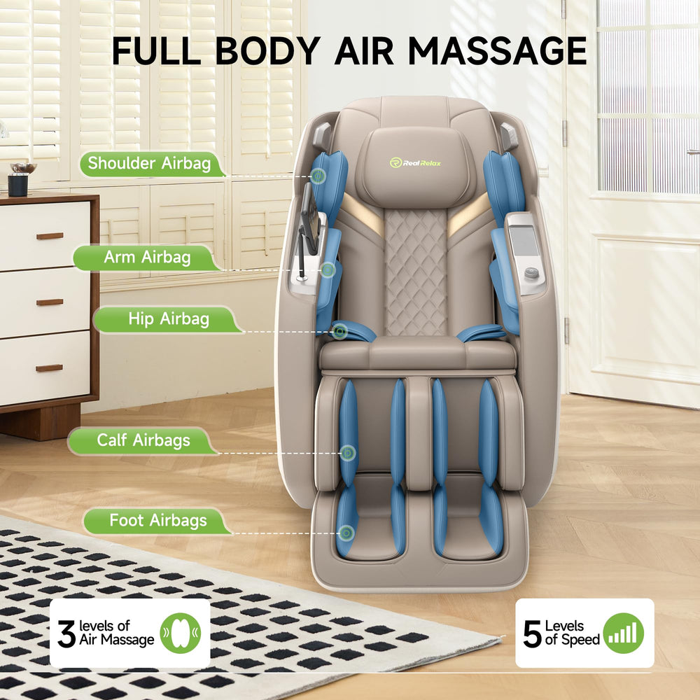 Real Relax PS5200 Brown aromatherapy with negative ions enhances ambience.