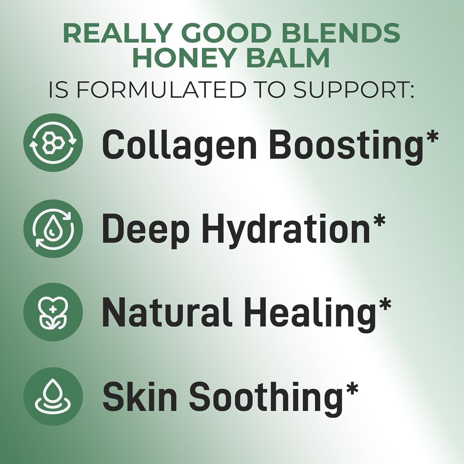 Really Good Blends Tallow Honey Balm ingredients list includes grass-fed tallow and raw honey.