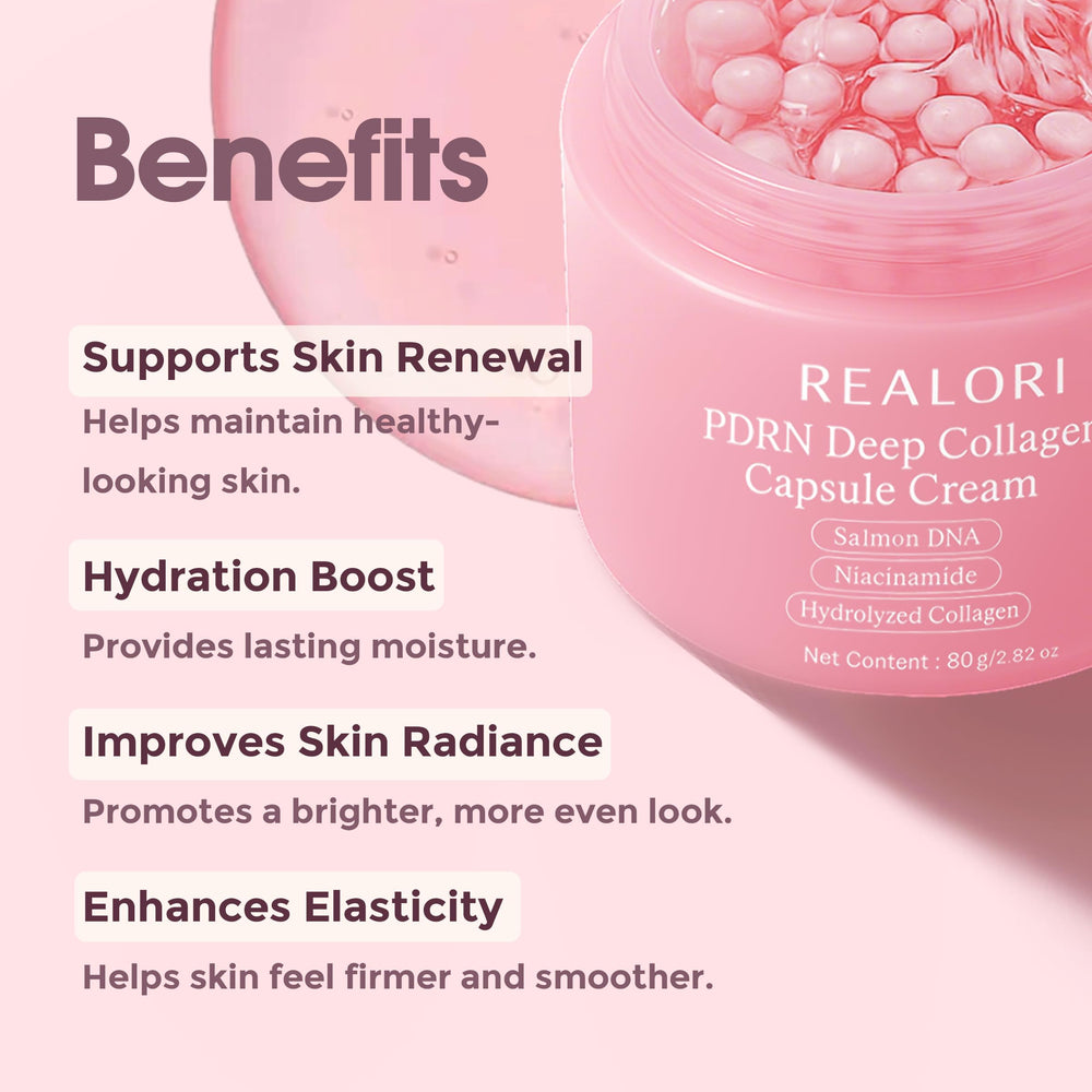 Realori Vitamin C Capsule Cream swatch showing brightening hydration.