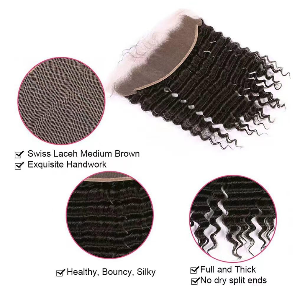 Rebasar 13x4 deep wave pre-plucked hairline enables easy styling.